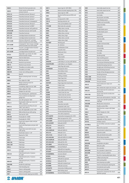 Hand tools catalogue - Unior