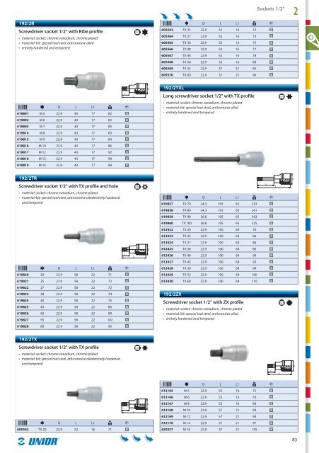 Hand tools catalogue - Unior