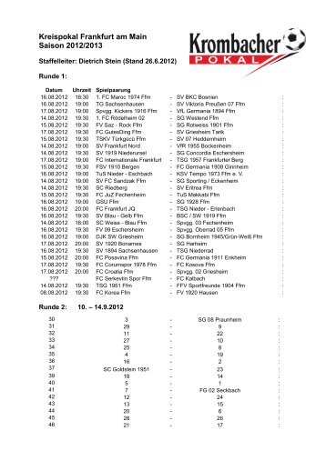 Krombacher Spielplan 2012