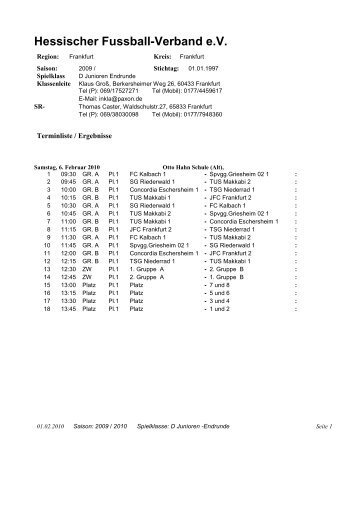 Hessischer Fussball-Verband e.V. - Kreis Frankfurt