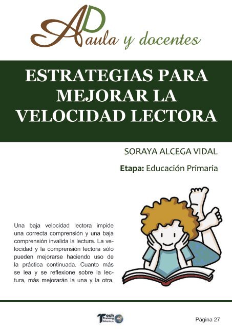 estrategias para mejorar la velocidad lectora - Webgarden