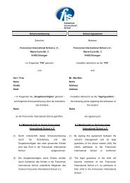 Schulvereinbarung School Agreement Zwischen Franconian ...