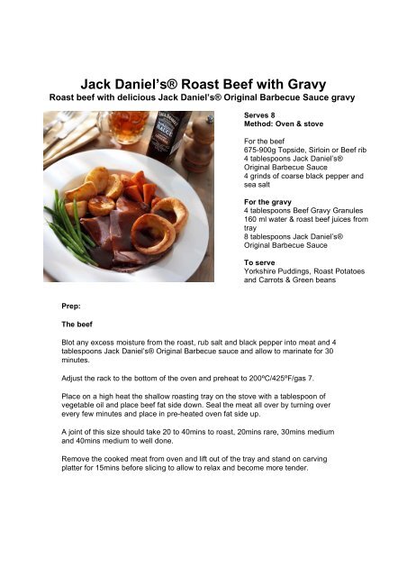 Roast Beef With Jack Daniel S Gravy Jack Daniel S Barbecue Sauces