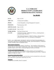 us embassy bridgetown, barbados administrative notice