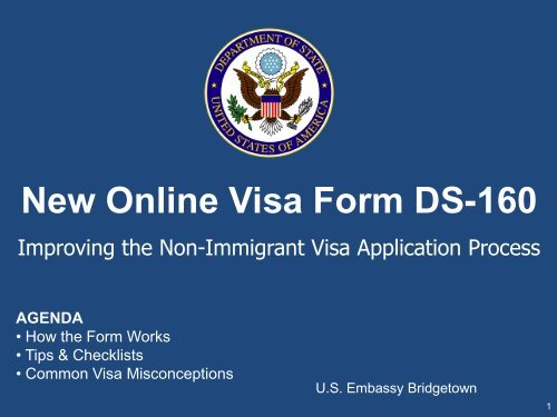 New Online Visa Form DS-160 - Embassy of the United States ...