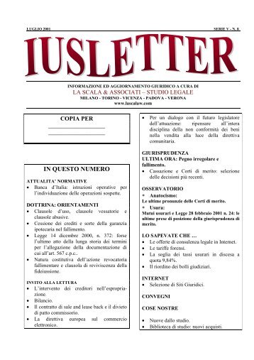 lug 2001 - Iusletter