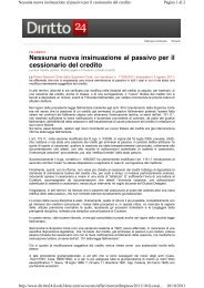 Nessuna nuova insinuazione al passivo per il cessionario ... - Iusletter