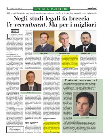 Negli studi legali fa breccia l'e-recruitment. Ma per i migliori - Iusletter