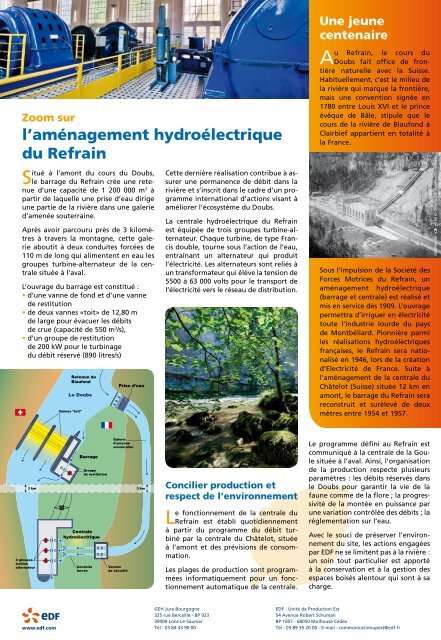 les aménagements hydroélectriques de la Vallée du ... - Energie EDF