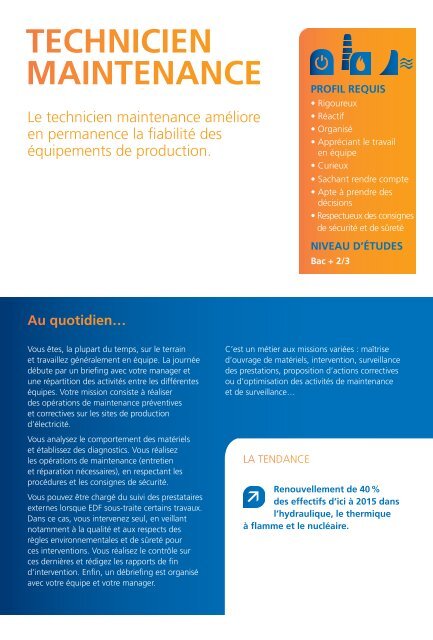 Télécharger la fiche métier - Energie EDF