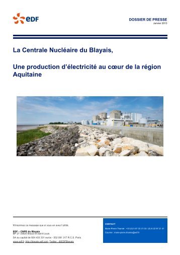 Télécharger le dossier de presse 2013 - Energie EDF