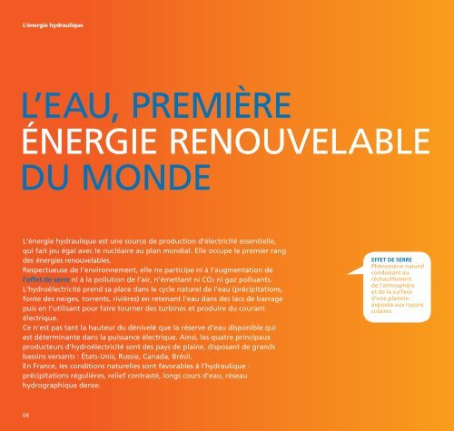 L'énergie hydraulique - Energie EDF