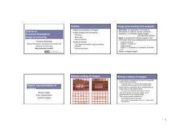 Outline Image processing and analysis Digital representation of ...