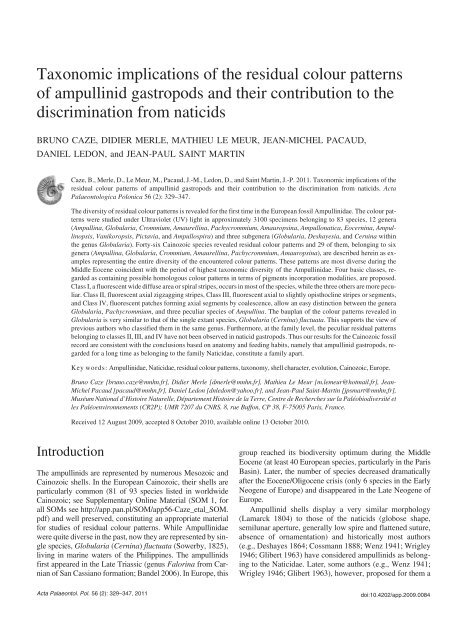 Full text - Acta Palaeontologica Polonica