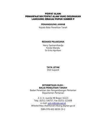 buku fosfat alam1.pdf - Balai Penelitian Tanah - Departemen ...