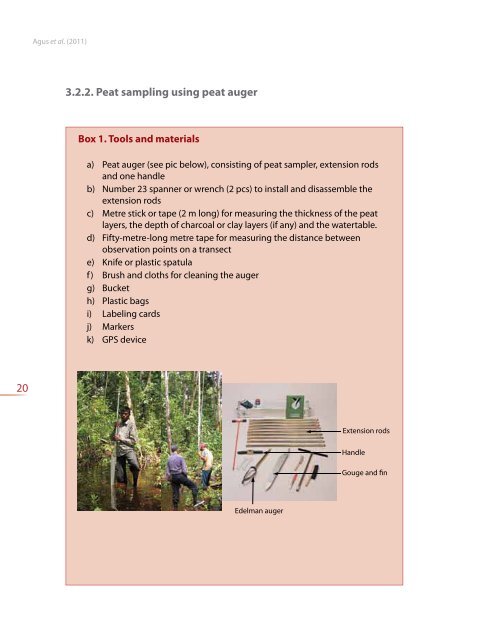 Measuring carbon stock in peat soils - Balai Penelitian Tanah