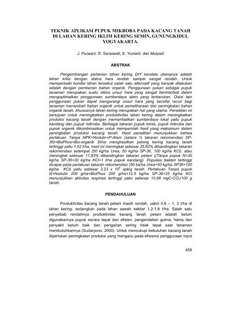 Pengaruh Pupuk Kandang Terhadap Pertumbuhan Tanaman Kacang Tanah Berbagi Tanam