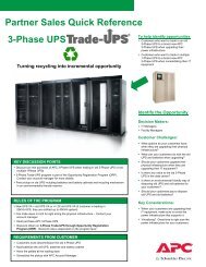 Partner Sales Quick Reference 3-Phase UPS - Apc