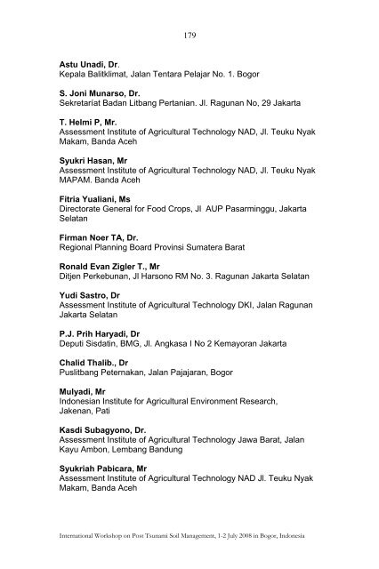 Proceedings - Balai Penelitian Tanah