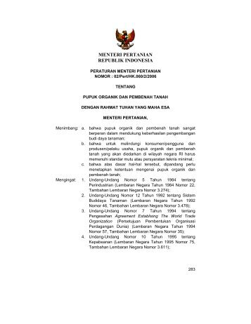 Lampiran - Balai Penelitian Tanah - Departemen Pertanian