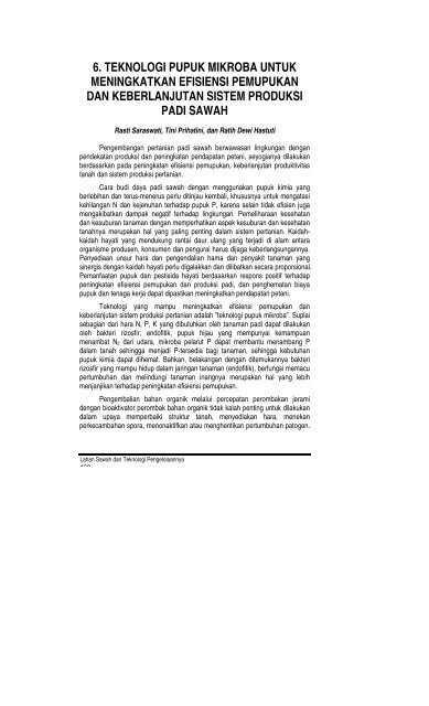 Teknologi Pupuk Mikroba untuk Meningkatkan Efisiensi Pemupukan