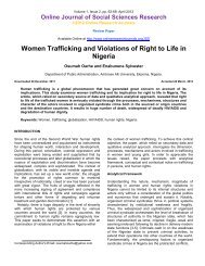 Women Trafficking and Violations of Right to Life in Nigeria - Online ...