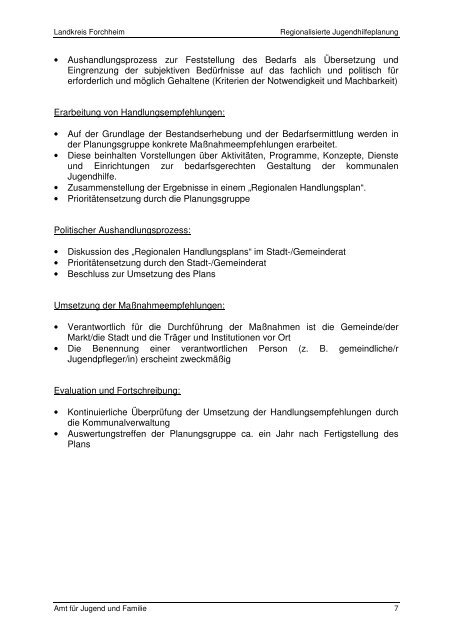 Regionalisierte Jugendhilfeplanung - Konzept - Landkreis Forchheim