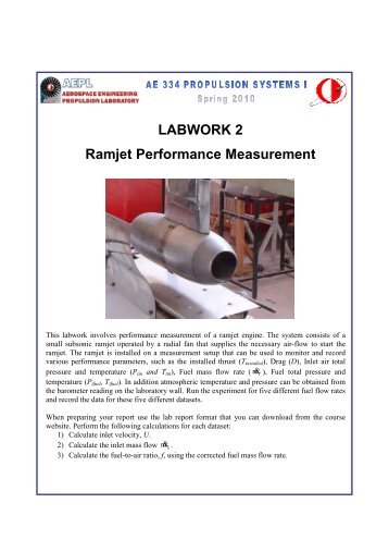 LABWORK 2 Ramjet Performance Measurement