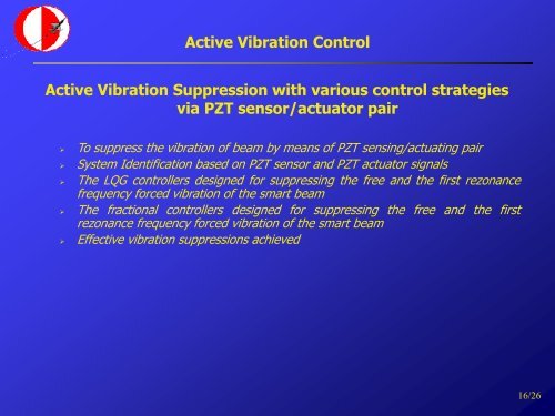 Active Vibration Control - Department of Aerospace Engineering ...