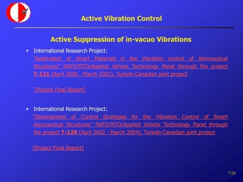 Active Vibration Control - Department of Aerospace Engineering ...