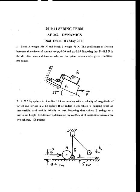 AE 262, DYNAMICS