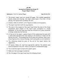 1 AE 452 Aeronautical Engineering Design II Project Report Format ...