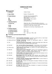 curriculum vitae - Department of Aerospace Engineering - Middle ...