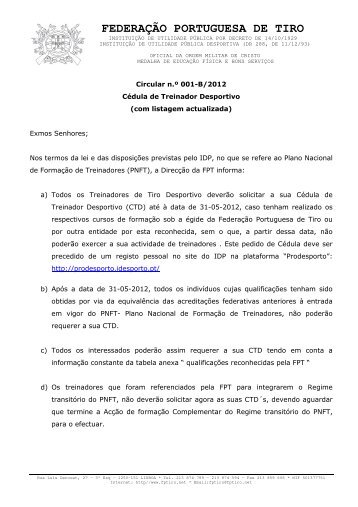 Circular n.º 01-B/2012 - FPT