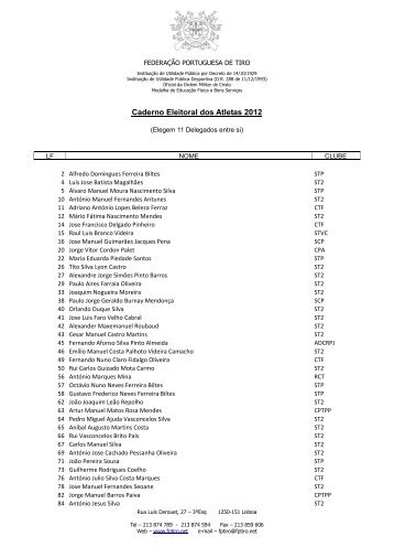 Caderno Eleitoral dos Atletas 2012 - FPT