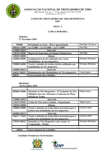 Curso Treinadores de Tiro Desportivo - Grau 1-2010VFinal1a… - FPT