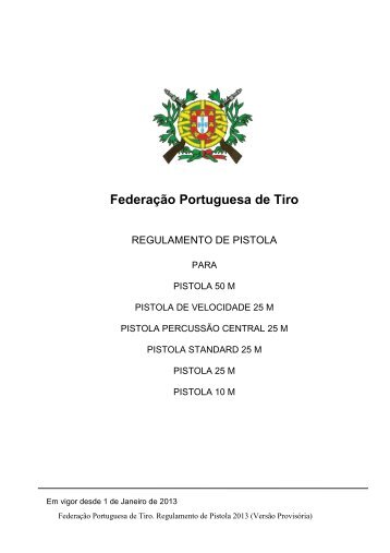 Regulamento de Pistola ISSF - Federação Portuguesa de Tiro