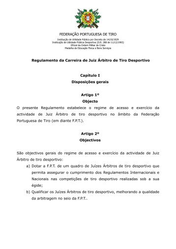 FEDERAÇÃO PORTUGUESA DE TIRO Regulamento da ... - FPT
