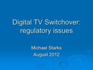 Digital TV Switchover: regulatory issues