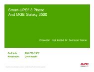 Smart-Ups® 3 Phase And MGE Galaxy 3500 - APC