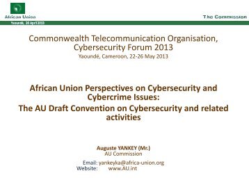 The AU Draft Convention on Cybersecurity and related activities
