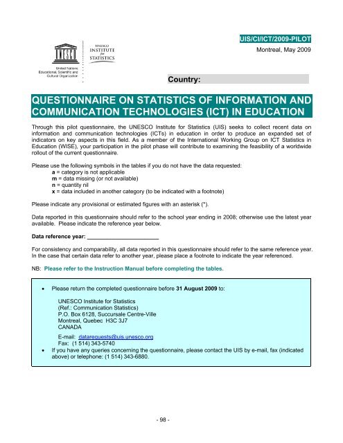 Guide to measuring information and ... - unesdoc - Unesco