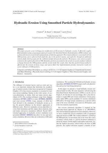 Hydraulic Erosion Using Smoothed Particle Hydrodynamics