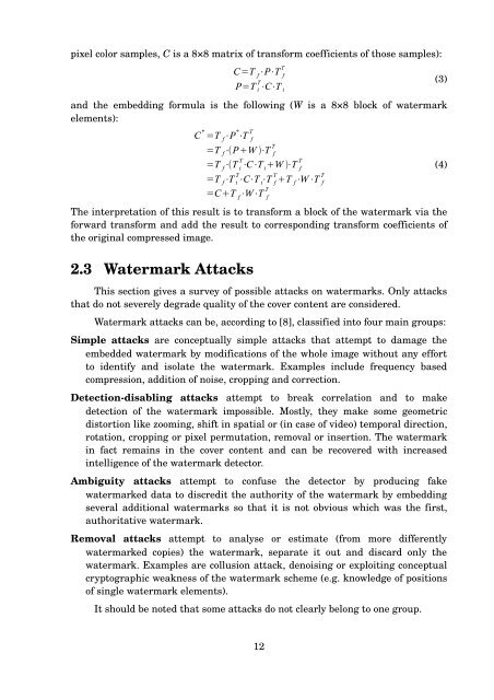 MASTER THESIS Video Watermarking - Computer Graphics Group ...