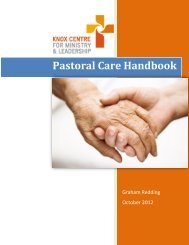 Pastoral Care Handbook - Knox Centre for Ministry and Leadership