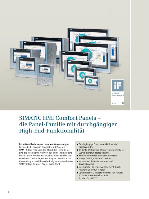 SIMATIC HMI Comfort Panels - Siemens