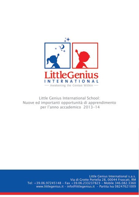 Little Genius International School: Nuove ed importanti opportunità ...