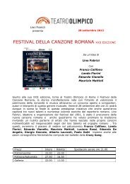 teatro olimpico - programmazione 2012-2013 - CRAL Enea Frascati