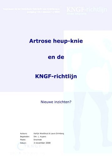 Artrose heup-knie en de KNGF-richtlijn