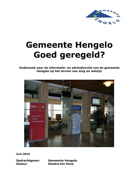 Gemeente Hengelo goed geregeld.pdf - Saxion Hogescholen